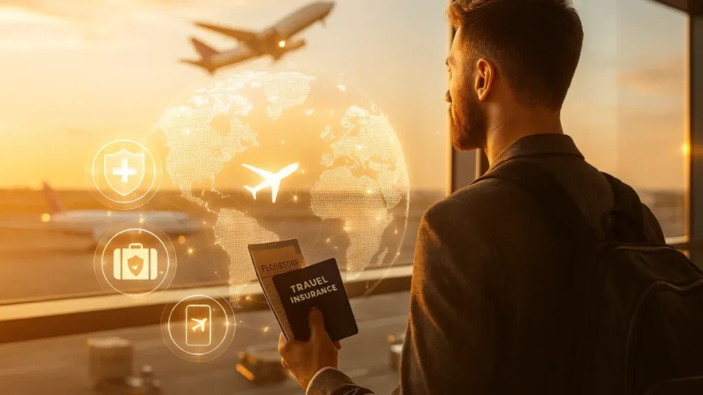 global travel essentials symbolizing the best travel insurance for international travel.